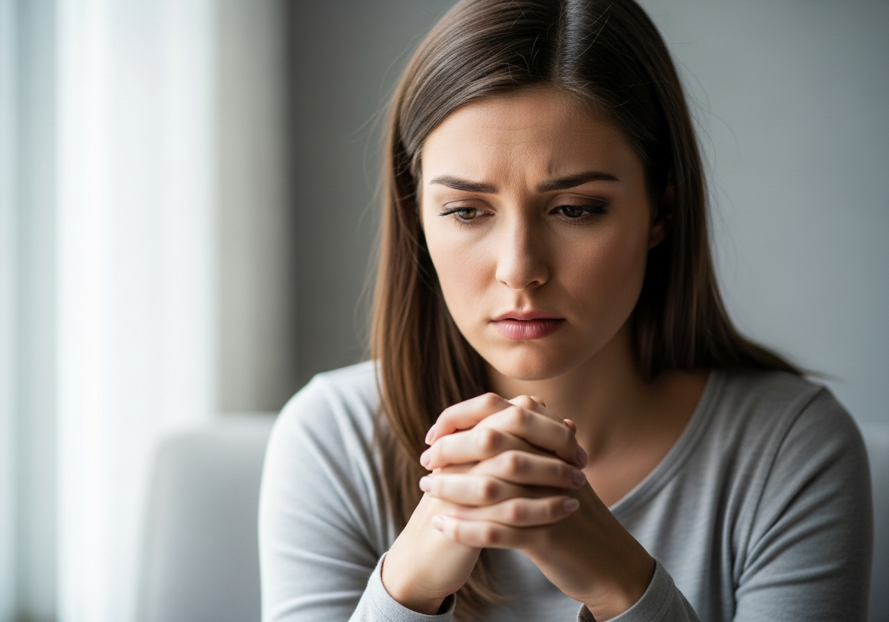 Emetophobia — person feeling anxious
